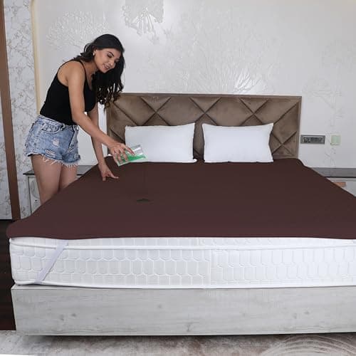 AVI 100% Waterproof & Dustproof Polyester Mattress Protector for Large Callifornia King Size Bed Mattress- with Elastic Bands (78" X 84",Brown)