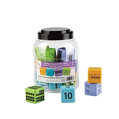 hand2mind Math Activity Dice Set Foam Math Dice for Kids Ages 58 6 Sided Die Represents A Number Ten Frame Tally Marks Or Base Ten Early Math Homeschool Supplies Set of 16
