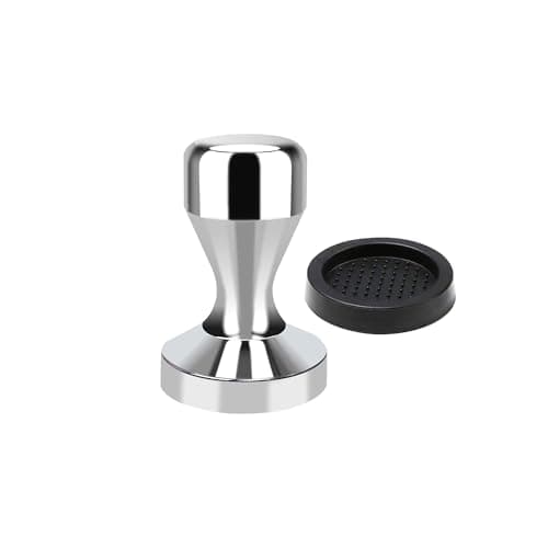 OlBuWa Coffee Tamper 49mm - Espresso Coffee Press with Silicone Tamper Mat for Home & Café
