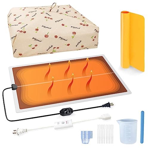 Resin Molds Heating Mat Kit 26PCS: Epoxy Resin Curing Machine for Resin Molds Shorten Curing Time, Crafts w/Resin Drying Pad Silicone Mat Cover Timer Resin Supplies for DIY Lovers