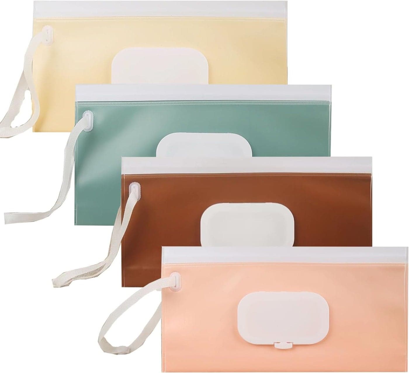 4pcs Baby Wipe Dispenser for Travel Portable Refillable Baby Wipes Container for Diaper Wipe Dispenser Reusable Travel Wet Wipe Pouch for Outdoor Camping Hiking