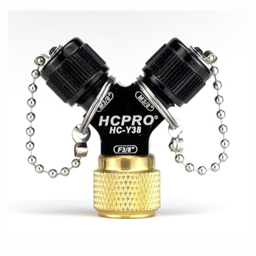 HCPRO HCY38 Quick-Y Adapter For Unrestricted Vacuum Flow 3/8" x 3/8" Male connections x 3/8" Sae Female connection.