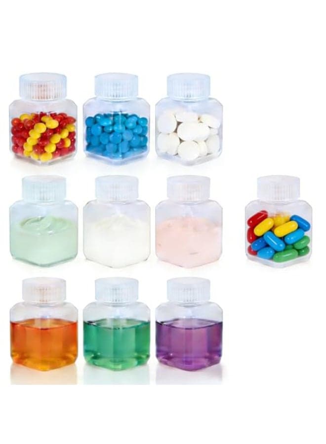 UMETASS 1oz30ml Leak Proof Plastic Bottles with Caps for Liquids Sample Reusable Small Bottles Containers for Travel Camping and Hiking Translucent 10 Pcs