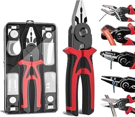 MVM Enterprise Wire Stripper and Cutter Pliers Tools For Electricians 5in1 Multifunctional Wire and Cable Stripping Cutting Winding Crimping Precision Stainless Stee Hand Tool 1 pcs