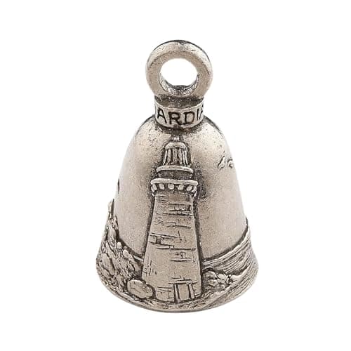 Guardian Bell Lighthouse Good Luck Bell w/Keyring & Black Velvet Gift Bag | Motorcycle Bell | Lead-Free Pewter | Good Luck Gift to Friends & Family | Bike Bell | Made in USA
