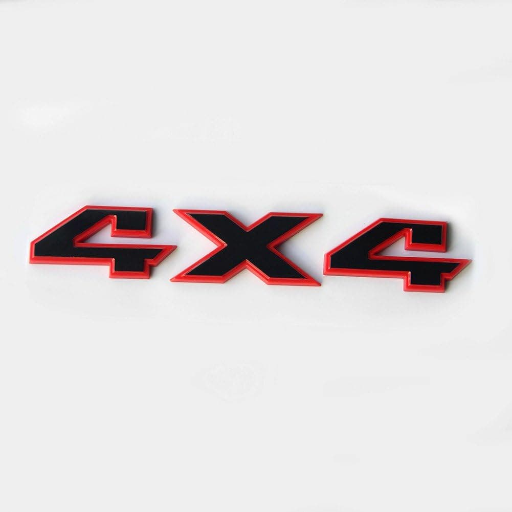 Yoaoo 1 OEM Black 4x4 Emblem Badge 3D Nameplate Decal with Red Frame for Trucks 2009-2018