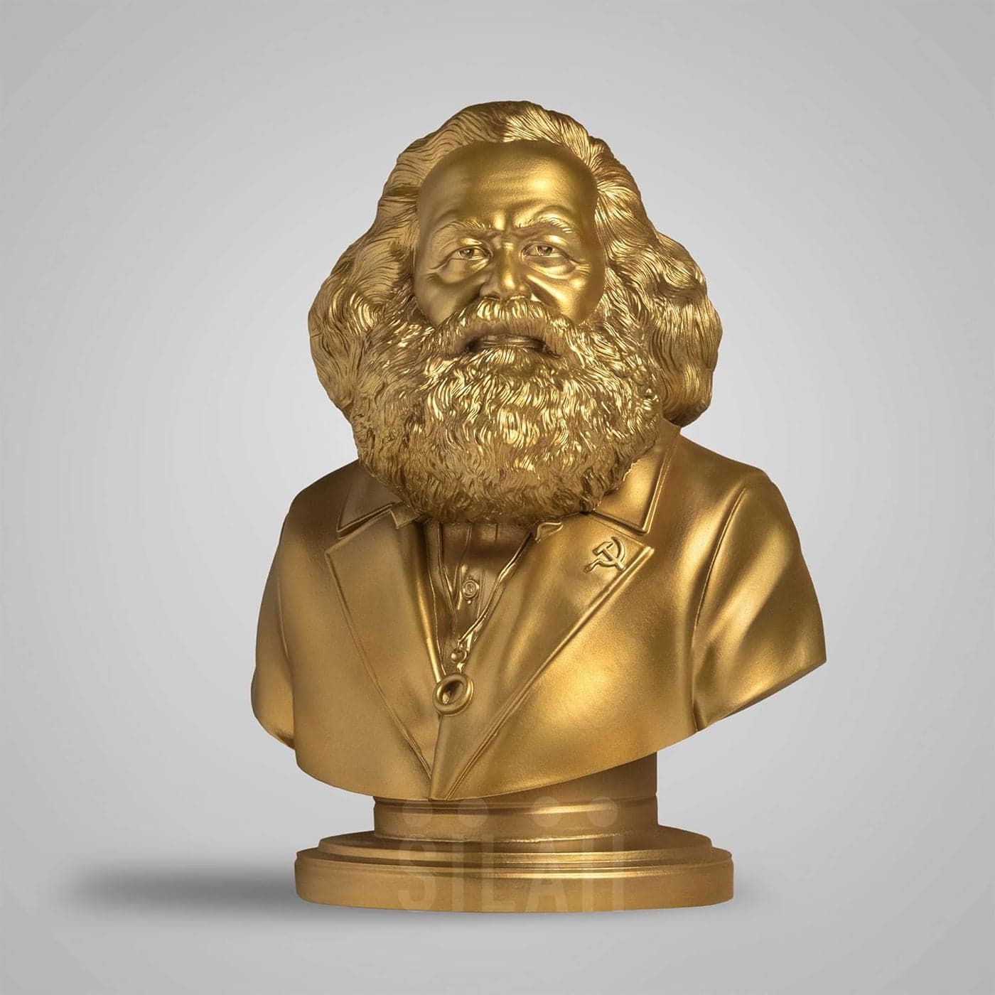 SILAII Karl Marx Sculpture 5 INCH Gold Colour
