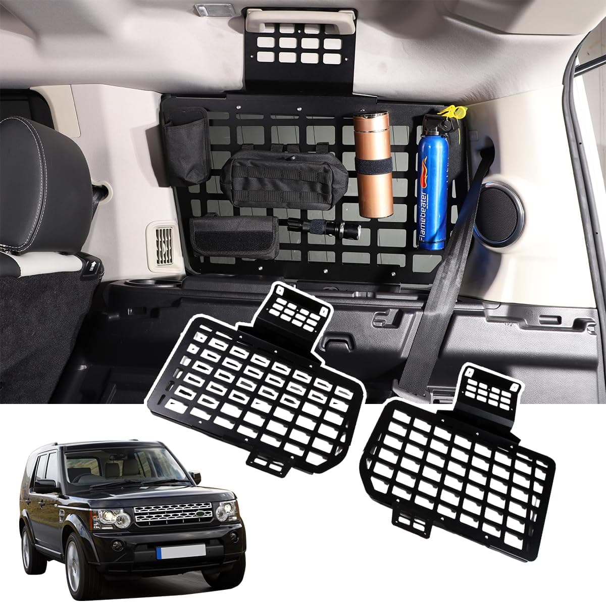JONKOKO Alloy Modular Storage Panel System Rear Cargo Rack Trunk Shelf Interior Luggage Storage Carrier For Land Rover Discovery 3 4 LR3 LR4 20042016