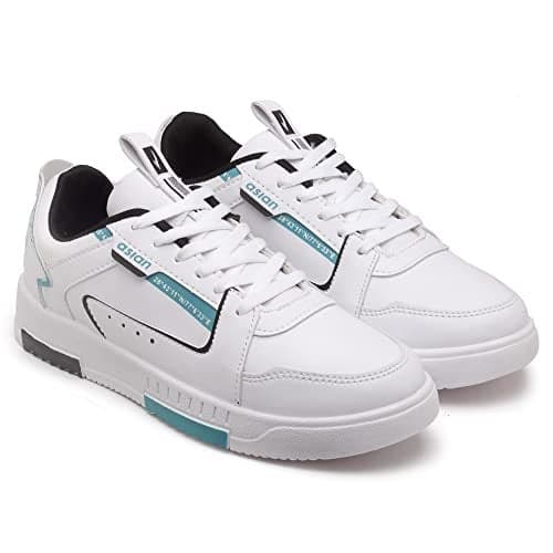 ASIAN Men's TARZAN-01 White Casual Sneaker Shoes with Synthetic Upper Lightweight Comfortable Mid Top Sneaker Shoes for Men's & Boy's,UK 10
