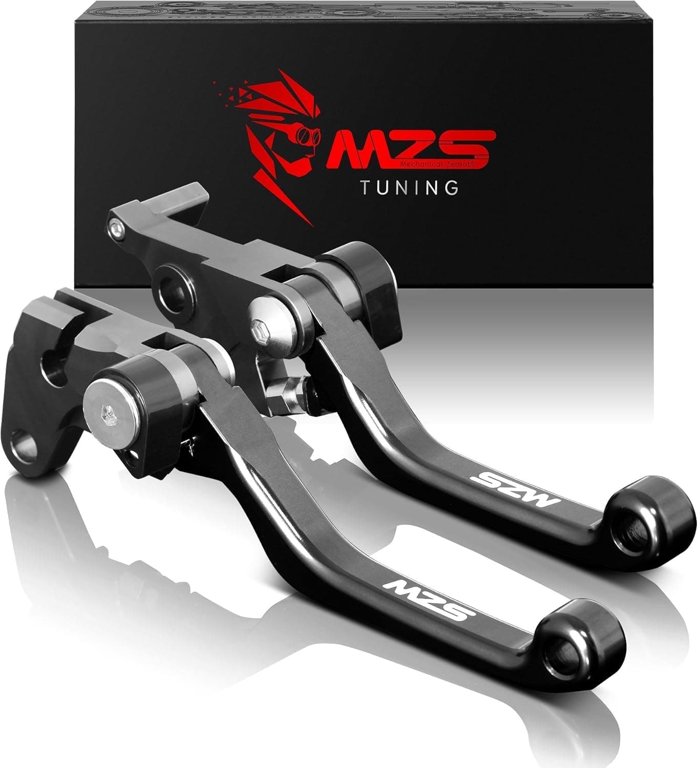 MZS Adjustable CNC Brake Clutch Levers for Dirt Bikes - Black