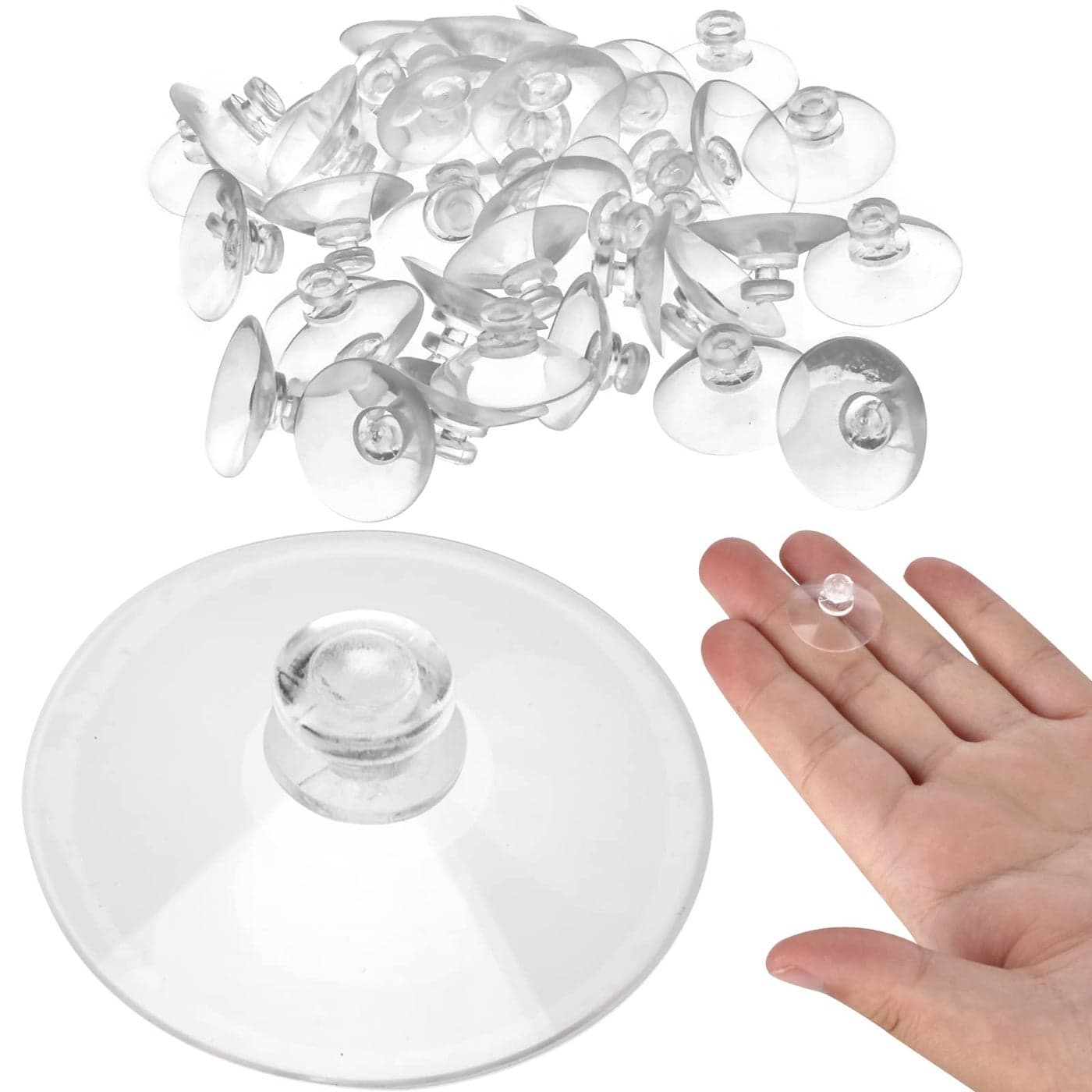 AccEncyc 30 Small Suction Cups 20mm08in Mini Suction Cups for Window Decor Fairy Light Toys and Mounting Small Items to Windows Windshield Table Top and Furniture