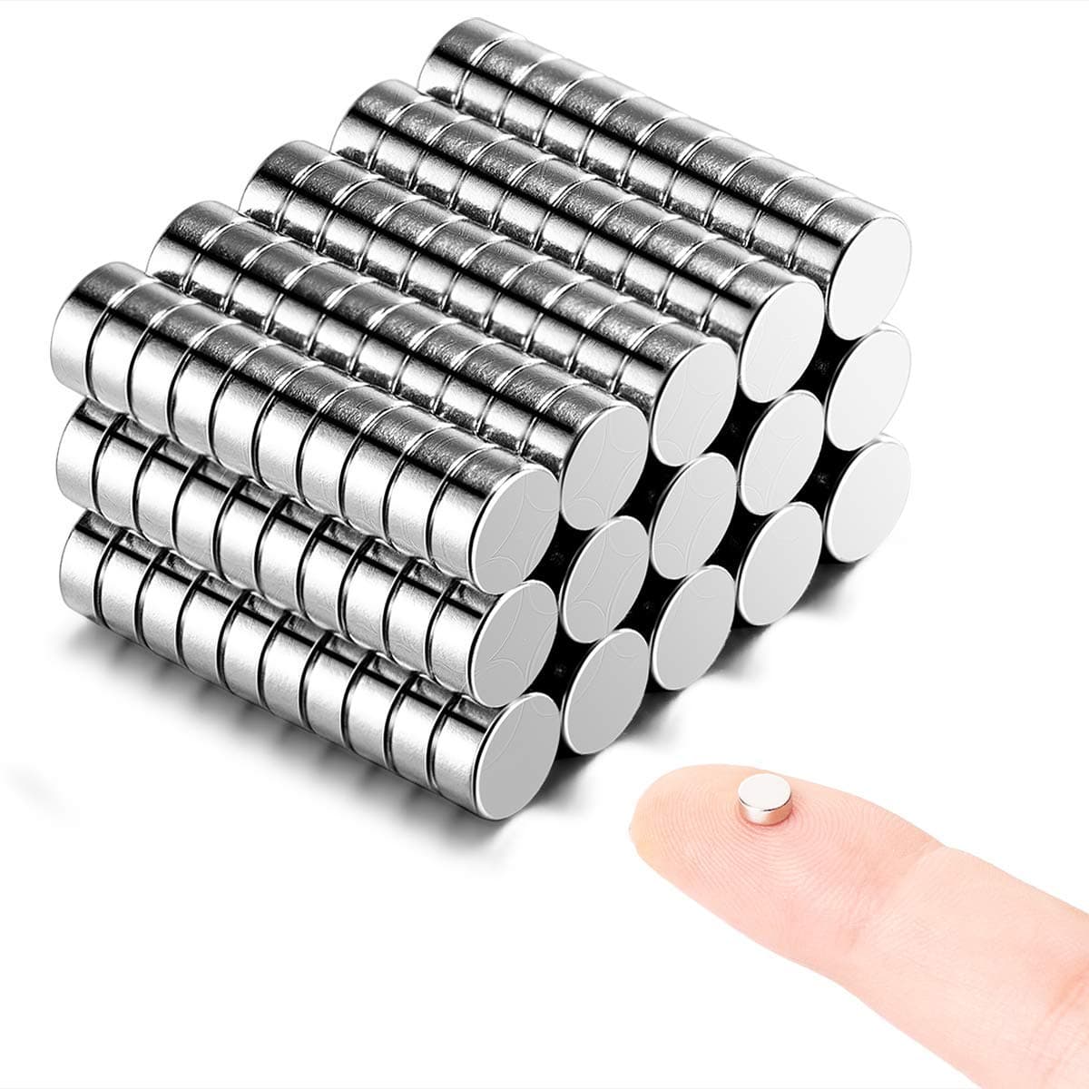 MEALOS 150pcs 5mmx2mm Tiny Magnets Mini Magnets for Crafts Miniatures Comes with Storage Case