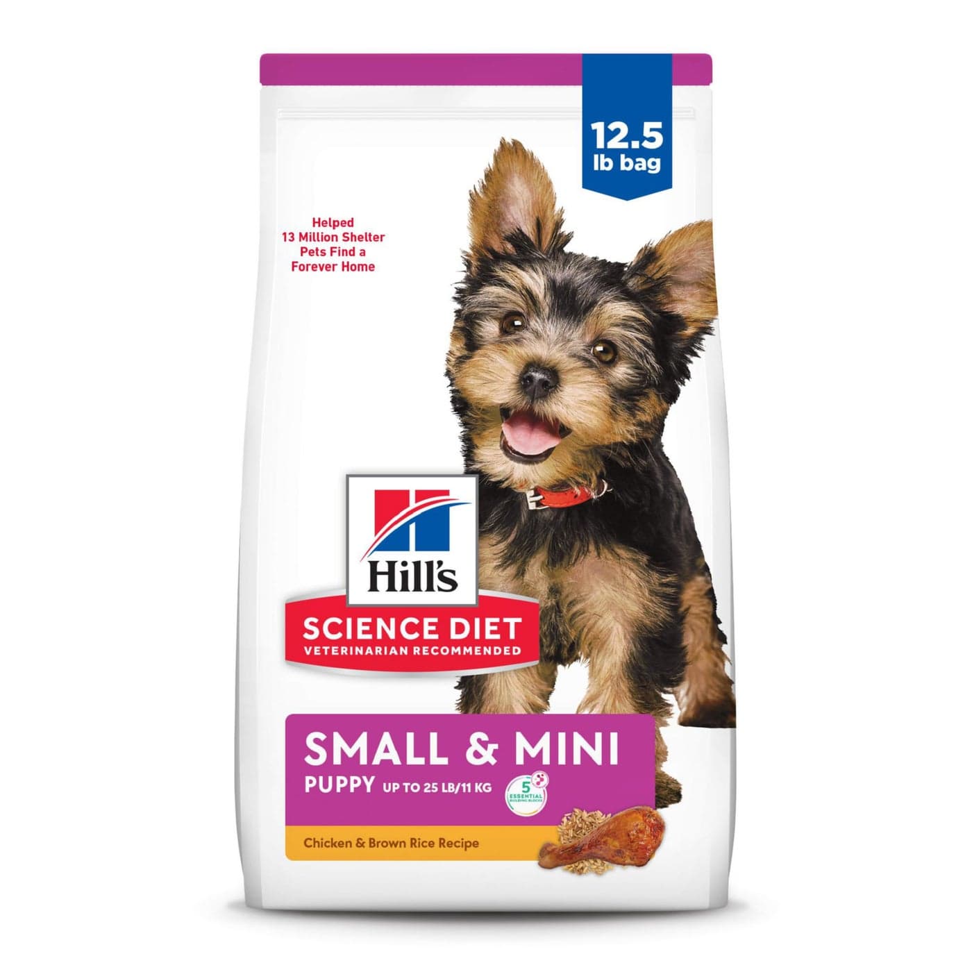 Hill's Science Diet Puppy, Puppy, Small & Mini Breeds Puppy Premium Nutrition, Dry Dog Food, Chicken & Barley, 12.5 lb Bag