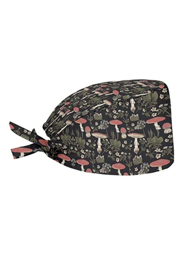 JoyLamoria Brown Mushroom Turban Hat Casual Satin Sleep Hat Bonnet Hair Protector