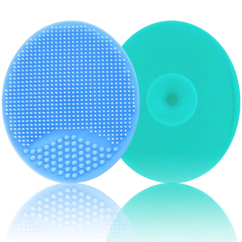 Baby Bath Brush Baby Cradle Cap Brush Silicone Massage Brush Silicone Scrubbers Exfoliator Brush Baby Skin Scrubbers for Dry Skin Cradle Cap and Eczema LargeBlue Green