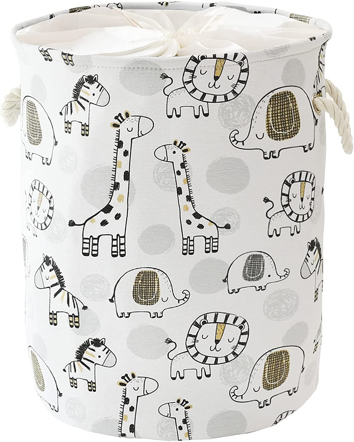 INough Kids Laundry Basket Extra Large Baby Hamper for Nursery 58L Kids Baskets for Nursery Stuffed Animal Storage Basket Canvas Clothes Hamper Toy Basket for Boys Foldable Laundry Hampers Giraffe