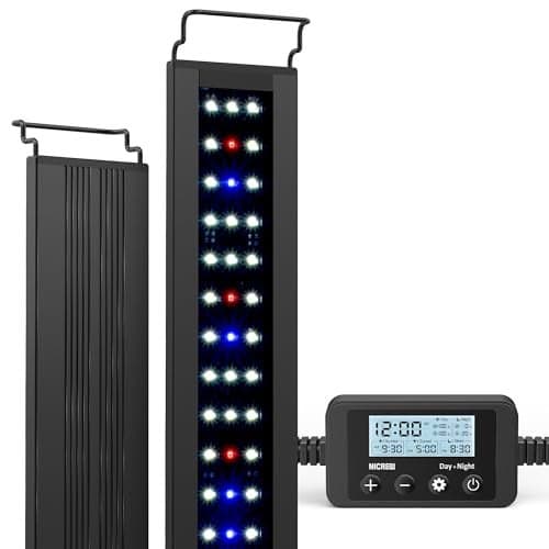 NICREW C10 Plants LED Aquarium Light, 30-36 in, 20Watts, Full Spectrum Fish Tank Light with Timer, Day and Night Cycle, Brightness Adjustable