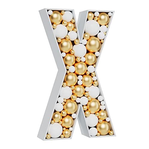 3FT Large Marquee Letters Mosaic Balloon Frame Precut Foam Board Marquee Light Up Letters X for Birthday Party Decorations Wedding Baby Shower DIY Party Supplies
