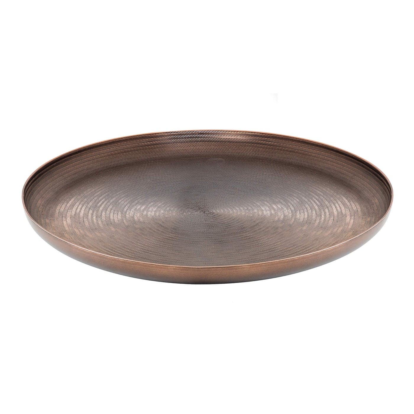 Kate and Laurel Stovring MidCentury Round Metal Tray 16 Inch Diameter Bronze Modern Tray for Serving Storage and Display