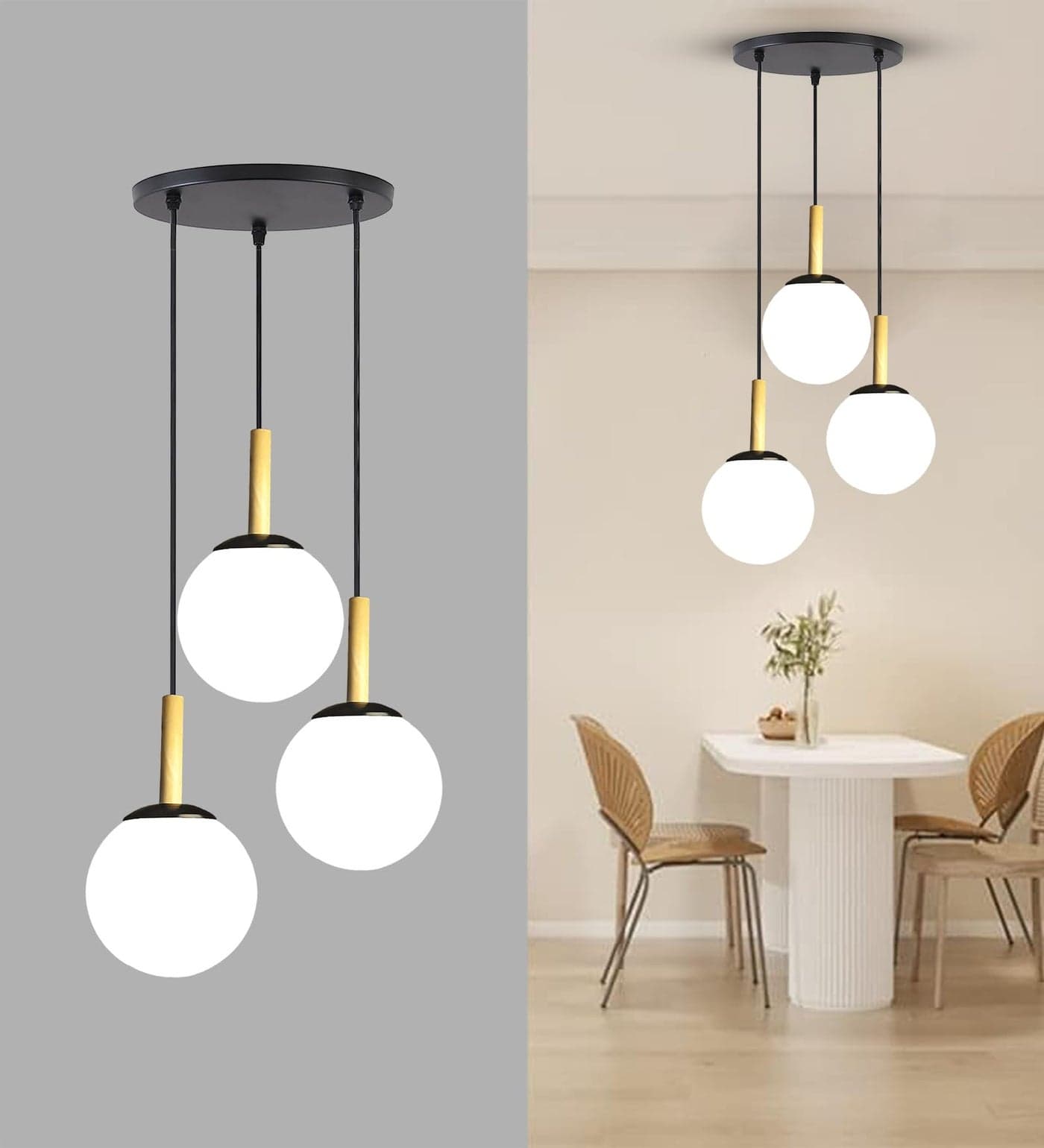 BrightLyt Hanging Lights for Living Room, Hanging Pendanr Lamp for Home Decoration, Ceiling Chandelier, Jhumar Light for Hall (Clusters)