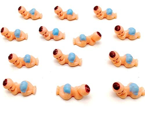 Tayarana Mini Plastic Babies for Party Favor Decor Party Decorations Baby Shower Party Game Ice Cube Game 34 120pcs Blue