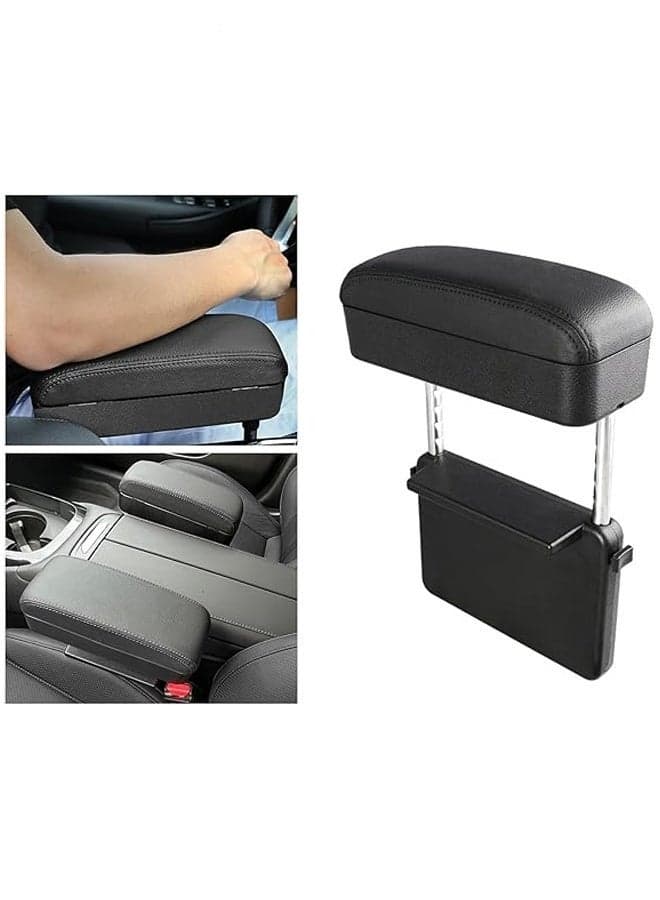 Car Armrest Support Elbow Rest Pad, PU Leather Armrest Extender Console Storage Organizer, Universal Fit for Most Cars
