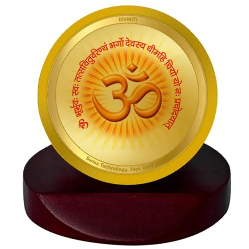 DIVINITI 24K Gold Plated Religious Car Dashboard Frame | Premium God Idol Frame for Car, Home Mandir & Office Table | Spiritual Gift, Decorative Showpiece