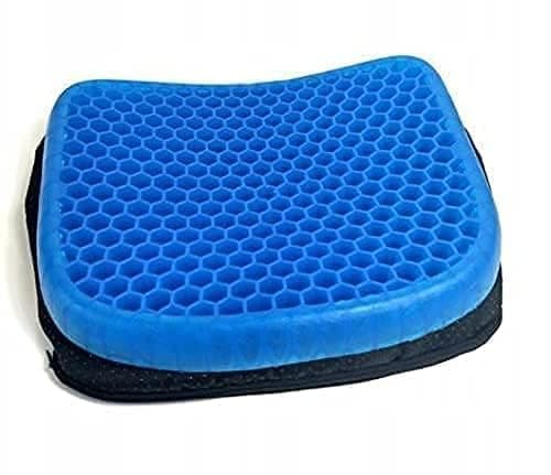DKWIN Gel Orthopedic Seat Cushion with Non Slip Cover for Lumbar Support Tailbone Comfort Air Circulation Office Chair Wheelchair Egg Seater Silicone Gel Cushion for Car