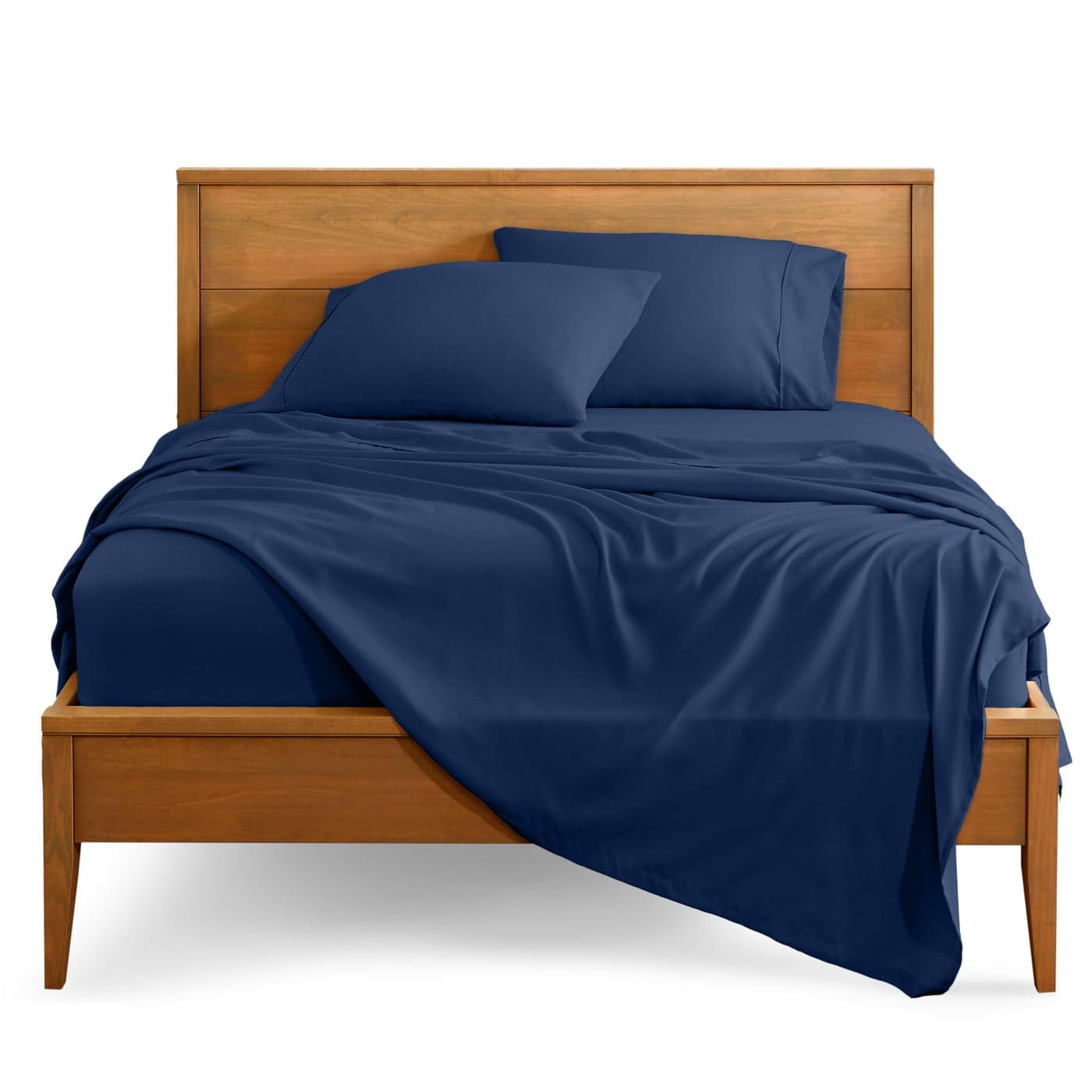 Bare Home Queen Sheet Set Luxury 1800 UltraSoft Microfiber Queen Bed Sheets Double Brushed Deep Pockets Easy Fit 4 Piece Set Bedding Sheets Pillowcases Queen Dark Blue