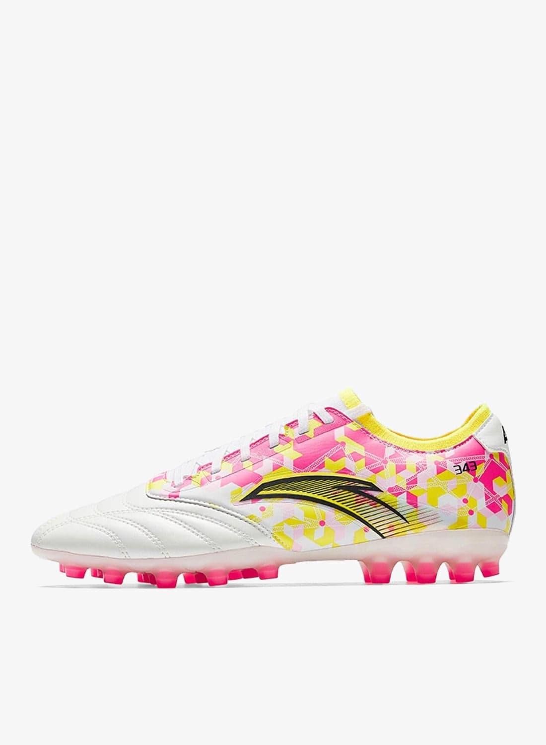 ANTA Men's Football Shoes White/Pink/Yellow-FOOTBALL — 42