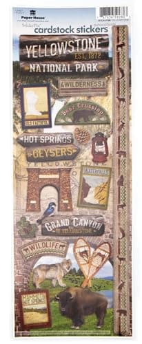 Paper House Productions Cardstock Sticker Sheet for Crafts, Scrapbooking & Collecting - Yellowstone Park