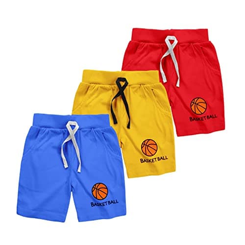 KYDA KIDS® Bio Washed 100% Cotton Summer Children Unisex Shorts with Pockets (6 Years - 7 Years, Combo 2)