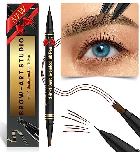 iMethod Microblading Eyebrow Pencil Brow Pencil 2in1 DualEnded Eyebrow Pen with 3Prong MicroForkTip Applicator Precise BrushTip Creates NaturalLooking Brows Stay on All Day Brown