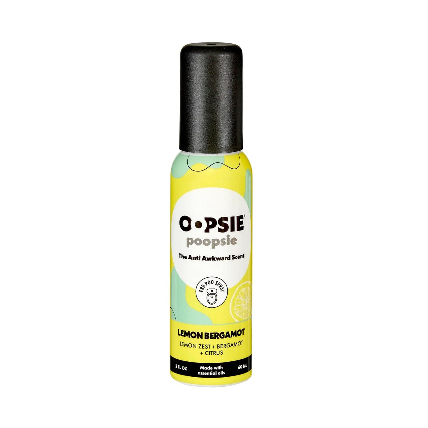 OOPSIE POOPSIE Lemon Bergamot Before After You Go Toilet Spray 2oz Portable Odor Eliminator