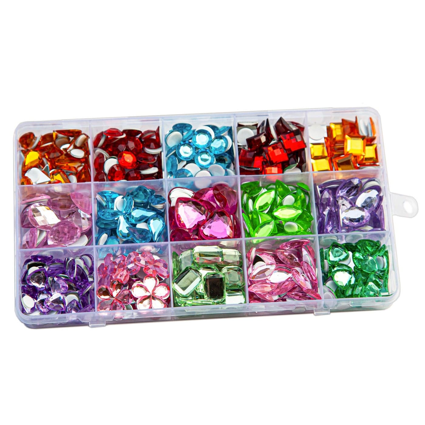 DISSONA Self Adhesive Gems Jewels for Kids Crafts Rhinestones Jumbo Crystal Stickers10 Shapes DIY Size 10mm to 20mm with Glue Stickers in Flat Back for Arts Crafts Projects 500 Color at Random