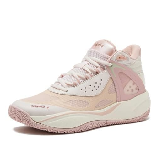 AND1 Revel Mid Men’s Basketball Shoes, Indoor or Outdoor Basketball Sneakers for Men or Women, Street or Court - Natural, 5.5 Medium