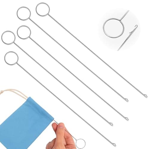 5PCS Loop Turner Sewing Tool104 Inch Knot Grippers Tool for Silicone Beads NeedleHookStainless Steel Fabric Tube Turner for Beads Straps Drawstrings Craft Projects