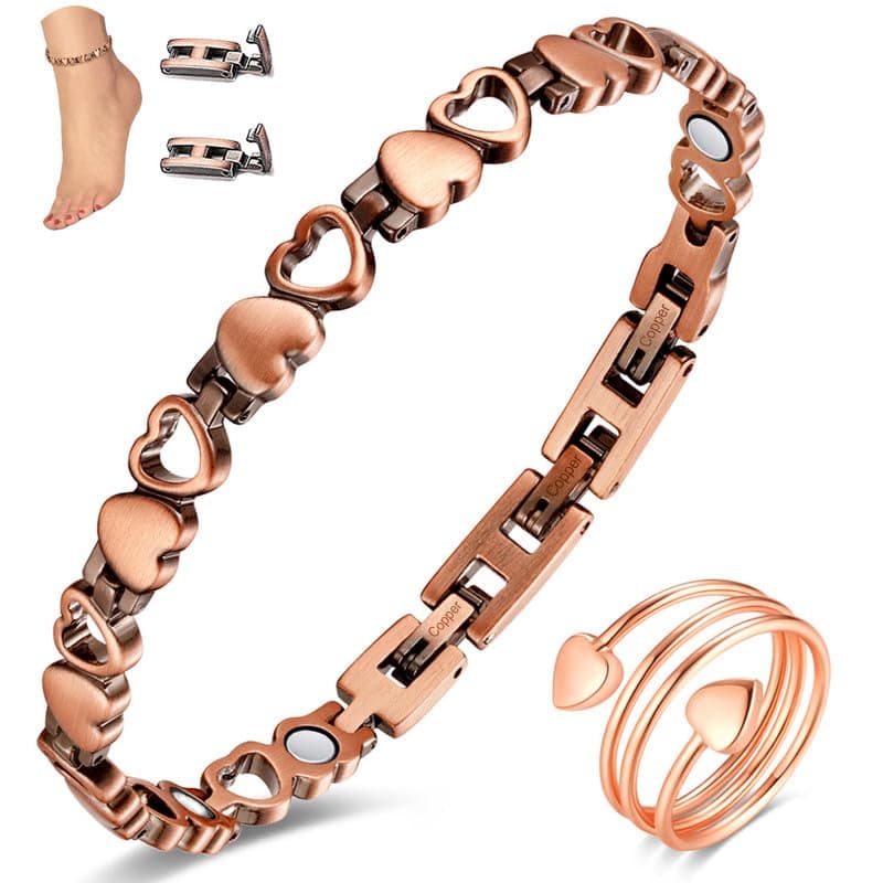 Cigmag Copper Anklet for Women Ultra Magnets - Magnetic Ankle 99% Pure Copper Adjustable - with Sizing Tool and Present Box