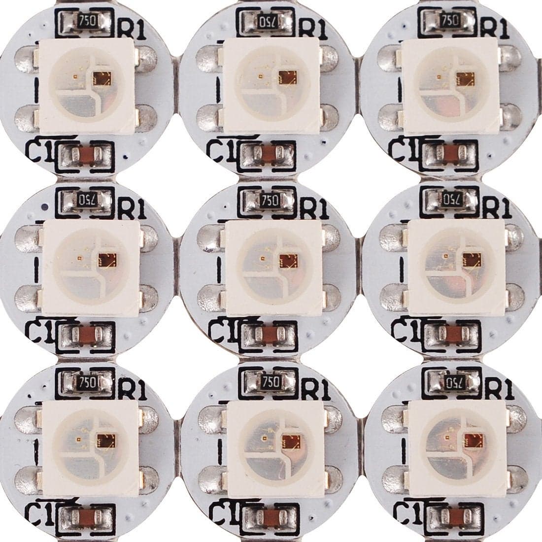 BTFLIGHTING WS2812B 100PCS 5050SMD Individually Addressable Smart RGB LED Pixel for Arduino Single 1led RGB LED Module Pixels Color Light White PCB Only DC5V ChristmasNo Adapter or Controller