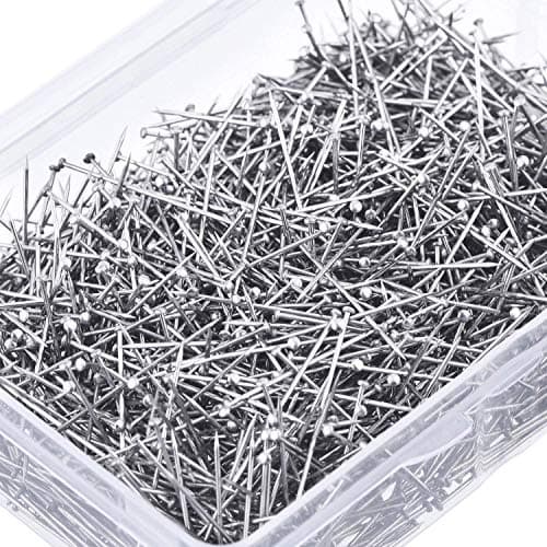 Shappy 3200 Pieces 1 1/16 Inch Head Pins Bouquet Pins Diamond Head Pins for Craft 1 1/16 Inch Fine Satin Pin Dressmaker Pins for Jewelry Making, Sewing and Craft, Stainless Steel