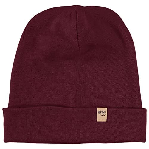 100% Merino Wool Cuff Beanie - Mens & Womens Warm Winter Hat - Watch Cap - Toque - Burgundy