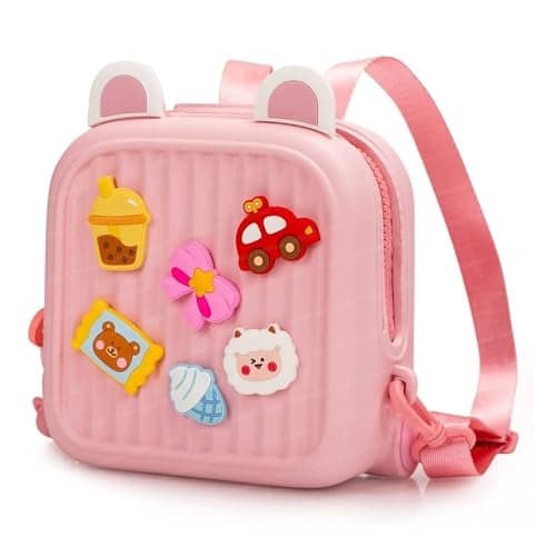 FunBlast Bagpack for Girls - Cartoon Bag for Pre-Schoolers, Kawaii Shoulder Bag, Lightweight Miniature Bags for Kids, Small Picnic Bag for Kids, Girls – 2 Years to 8 Years Toddlers (Pink)