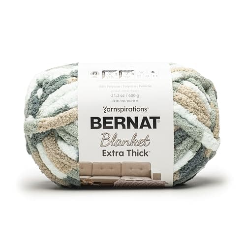 Bernat Blanket Extra Thick Slate Yarn - 1 Pack of 21.12oz/598.74g - 100% Polyester - #7 Jumbo - 72 Yards - Chunky Yarn for Hand Knitting, Crocheting, Crafts & Amigurumi