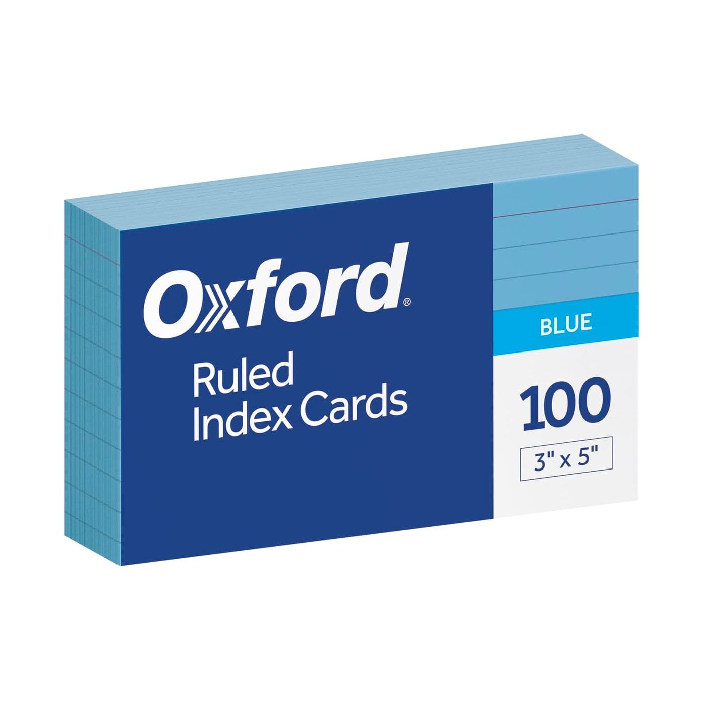 Oxford Ruled Color Index Cards 3 x 5 Blue 100 Per Pack 7321 BLU
