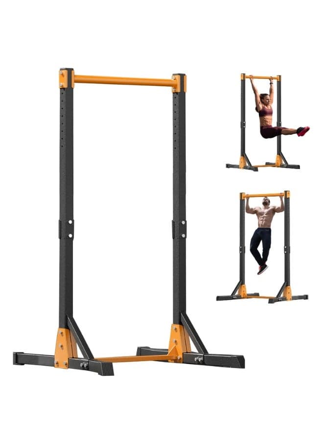 Pull Up Station, Portable Power Tower Pull up Bar Station, Free Standing Pull Up Bar Stand for Home Gym, Pull Up and Dip Station with 11 Gears Adjustment, Black