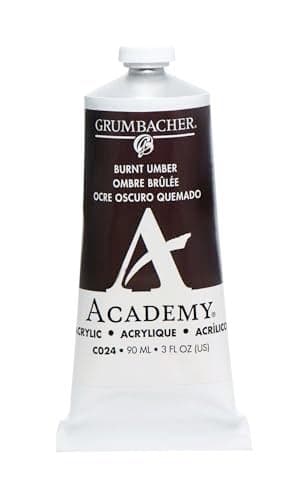 Grumbacher 90ml Metal Tube Academy Acrylic Paint Gloss Burnt Umber