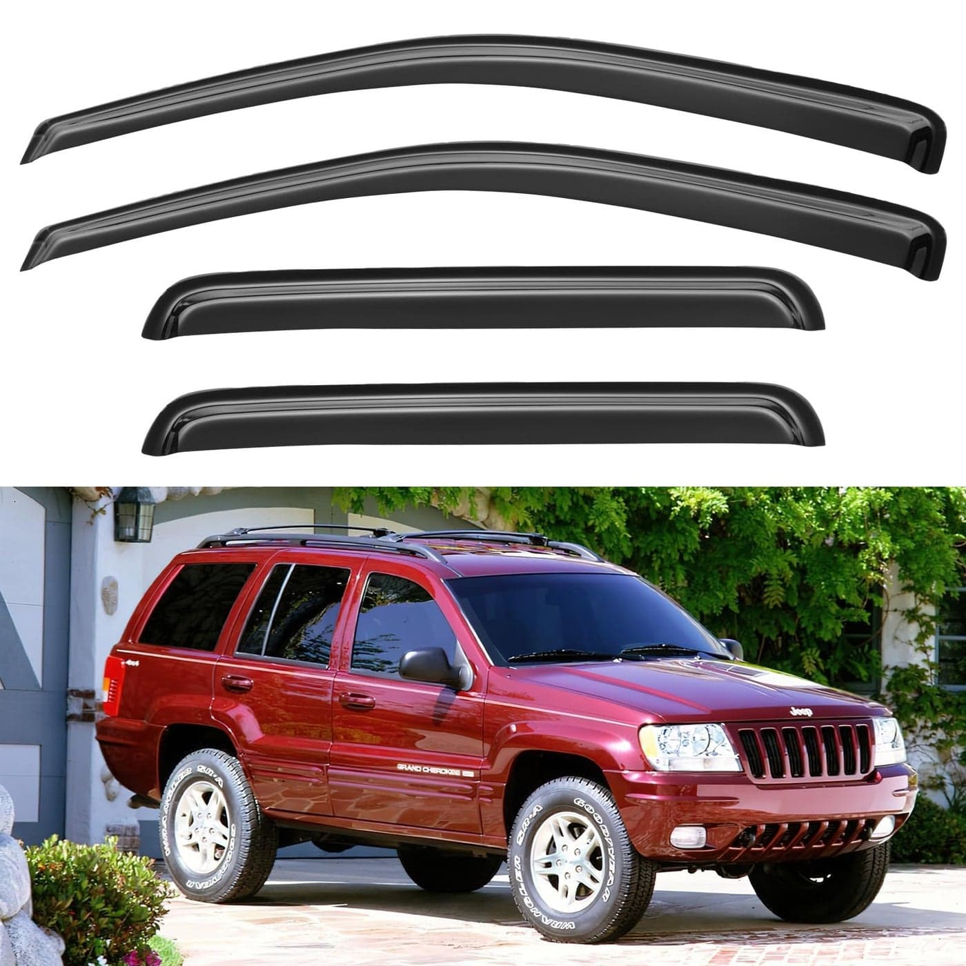 Window Visors Rain Guards Shield for 19992004 Jeep Grand Cherokee OutChannel Window Vent Wind Deflectors Visors Shades for 2004 Ford Ecosport Brazil