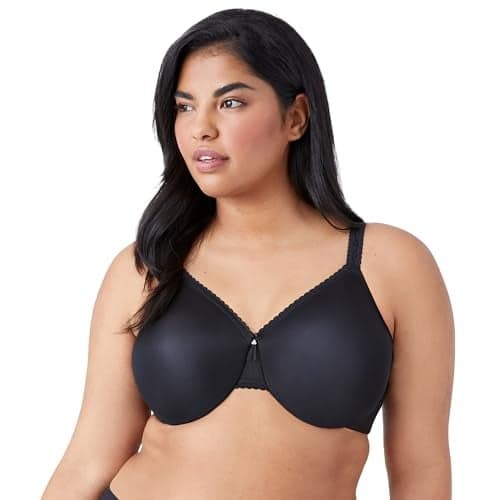 Wacoal Women's Simple Shaping Unlined Full Coverage Minimizer Bra, 857109, Black, 42DD