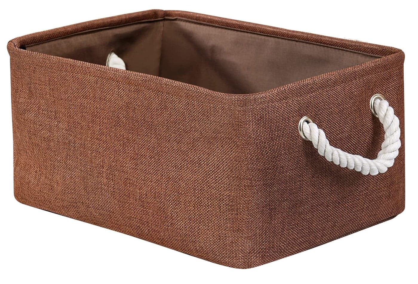 TheWarmHome Fabric Storage Basket for Home Shelf Closet Canvas Bin for Dog Toys and Baby Items Brown 1 Pack 138L98W67H