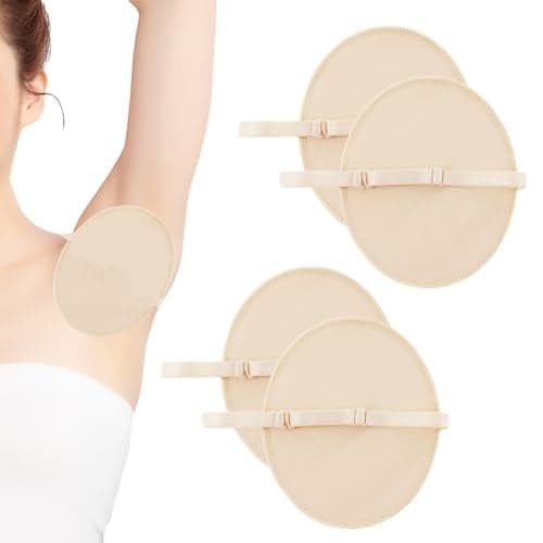 Underarm Sweat Pads for Women 2 PairsUnderarm Pads for Sweating Women ReusableArm Pit Sweat Guards Comfortable Breathable Adjustable Shoulder StrapsNude